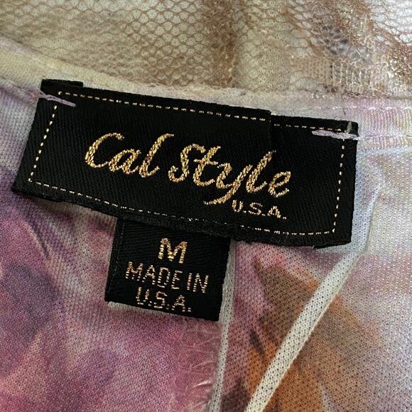 Cal Style Womens Fairy Lace Tunic Top Size M Sheer Floral Whimsigoth Bling Y2K - Picture 6 of 10